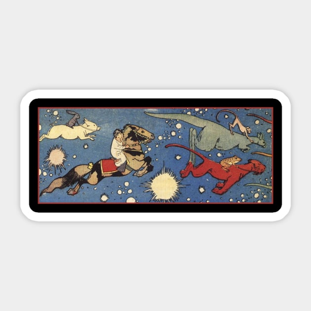 Little Nemo Ride Through The Cosmos Sticker by Public Domain Comics